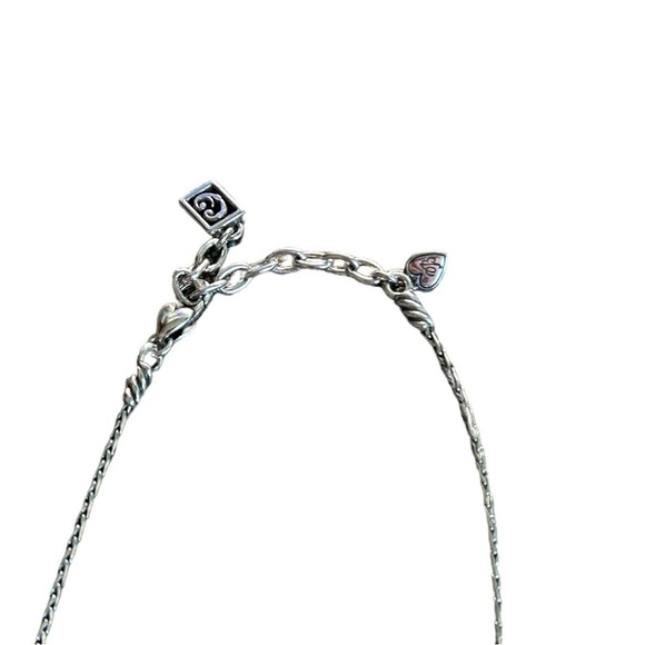 EUC - Brighton Retired Dangling Heart deco Lace Pendant Necklace - Picture 3 of 3